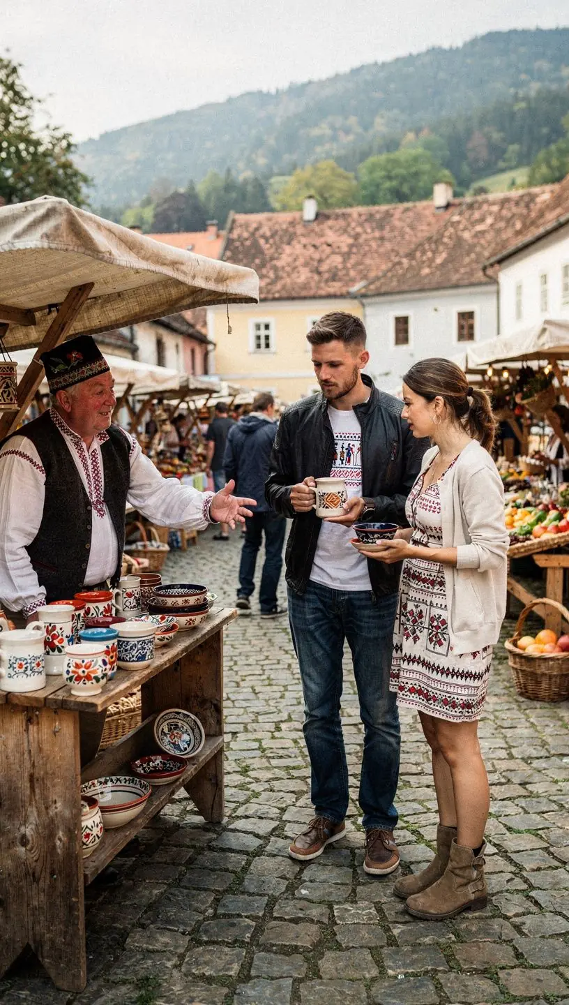 Farmers tending to their livestock in a picturesque pasture dotted with wildflowers.