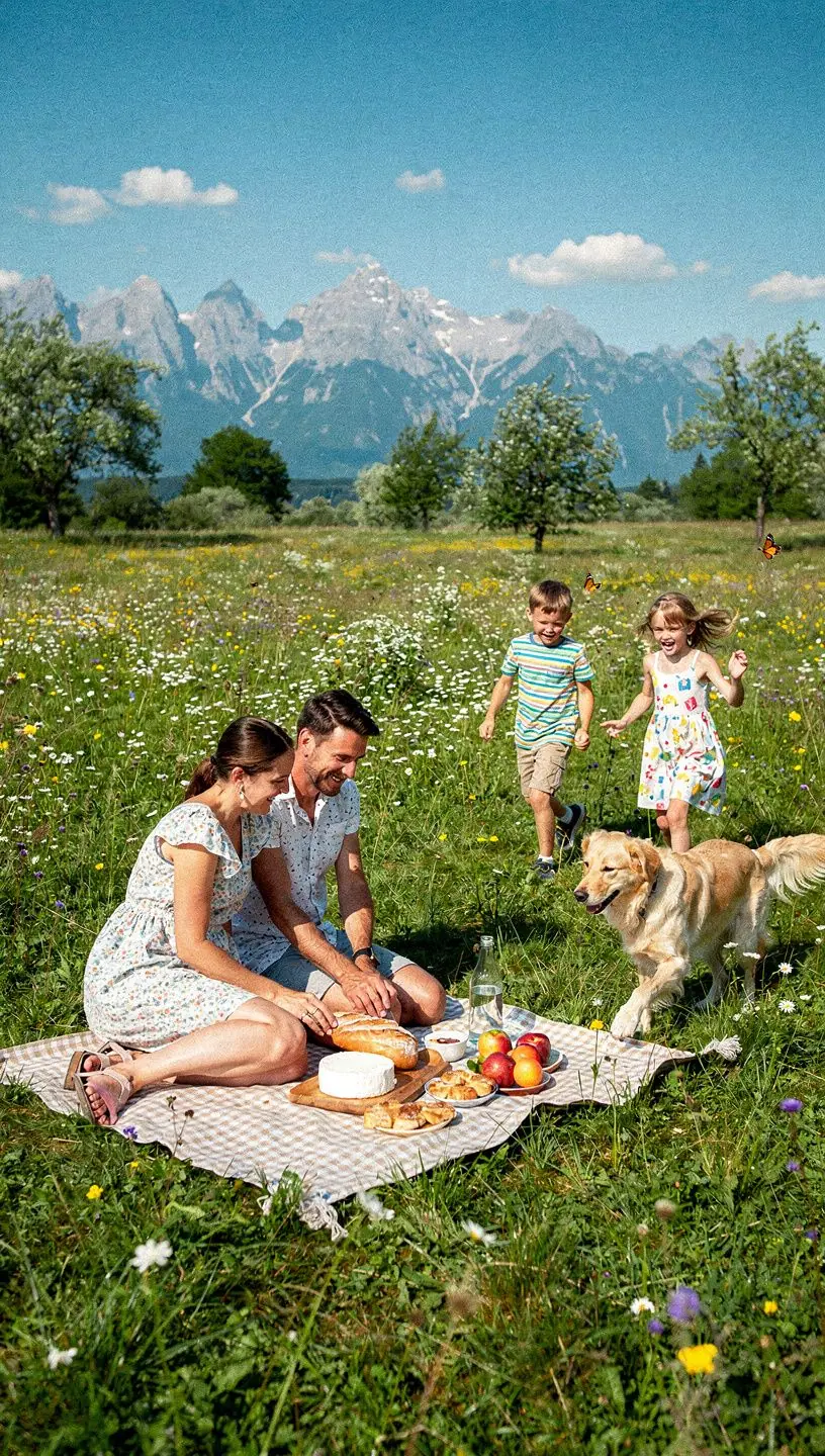 Children playing in the village square, showcasing the lively spirit of rural community life.